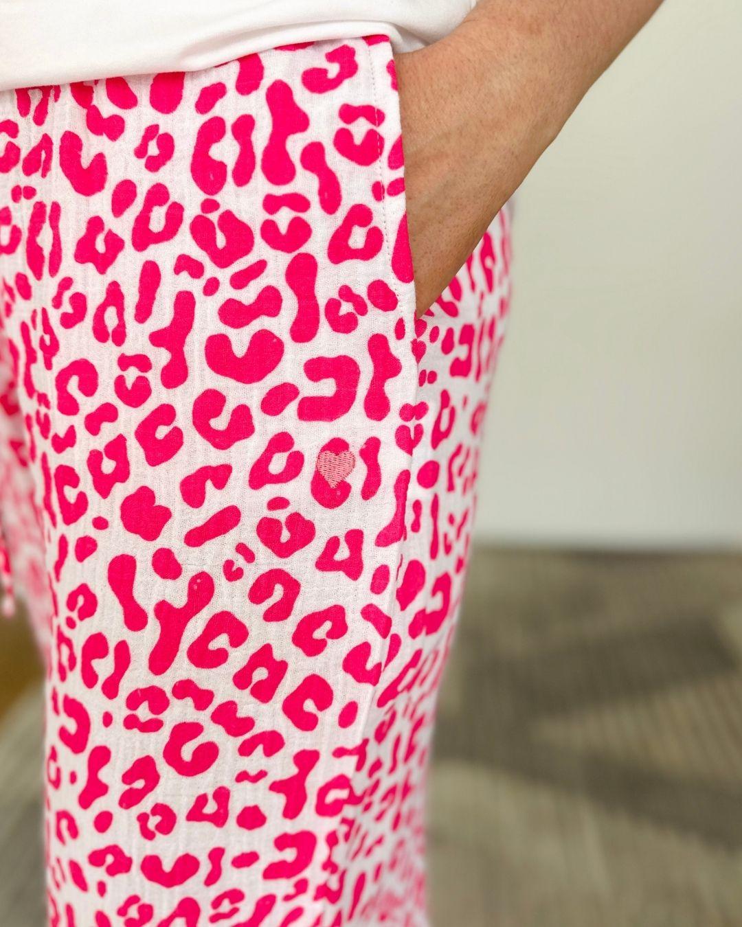 Herzlein® Musselin Hose in Leo Pink