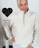 Herzlein® Sweatshirt mit Reißverschluss in Grau Meliert