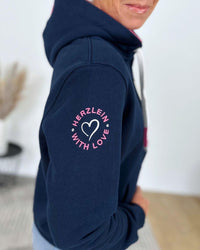 Herzlein® Sweatjacke "Summer Love" in Navy Blau