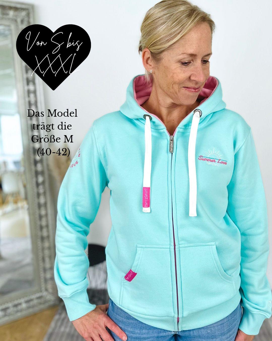 Herzlein® Sweatjacke "Summer Love" in Mint