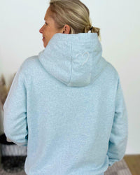 Herzlein® Hoodie "Vintage" in Hellblau meliert