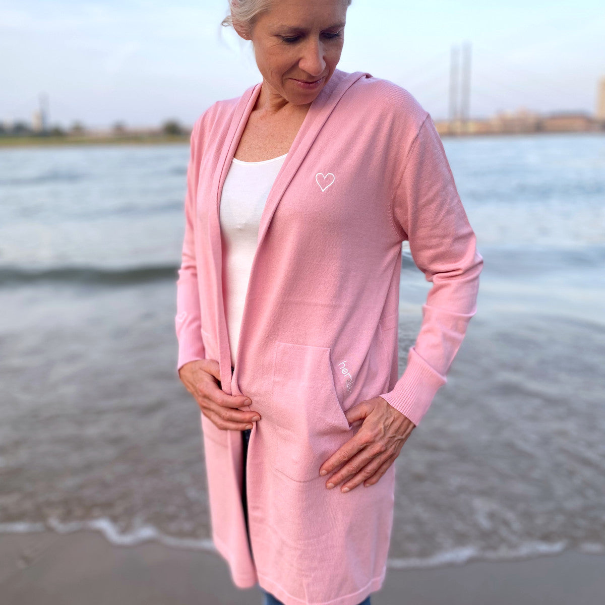 Herzlein® Cardigan in Alt-Rosa