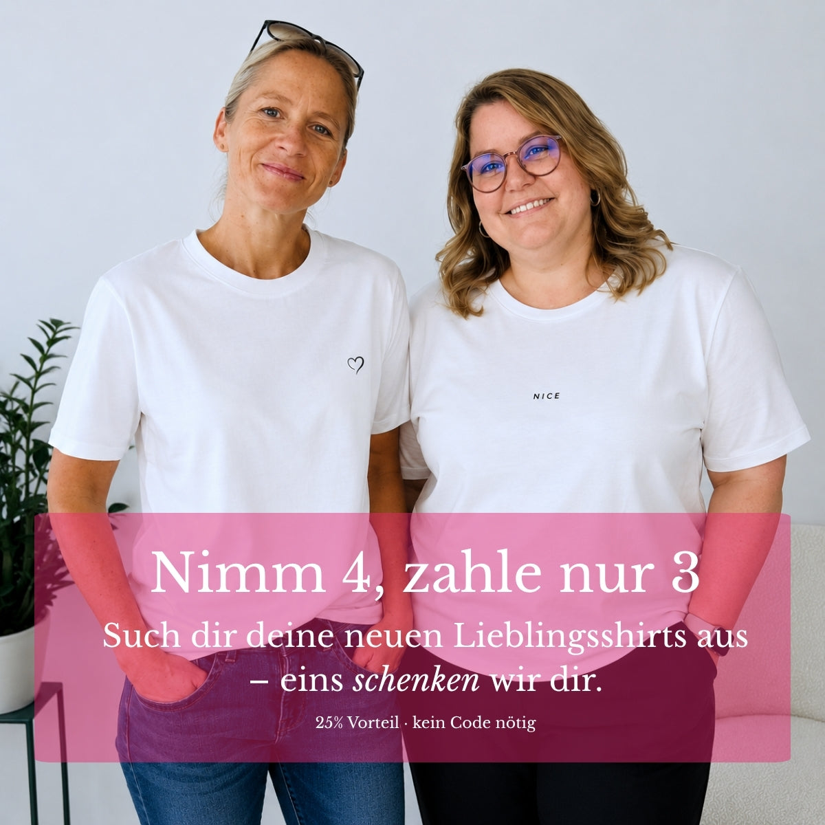 Aktuelles Angebot: Nimm 4 Shirts und zahle nur 3
