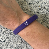 Herzlein Armbändchen aus Silikone mit Smiley Smily in Lila