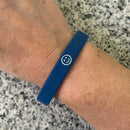 Herzlein Armbändchen aus Silikone mit Smiley Smily in Navy Blau