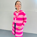 Herzlein® Cardigan mit Streifen in Pink - Rosa