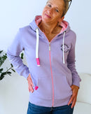 Herzlein® Sweatjacke "Love Hearts" in Lavendel