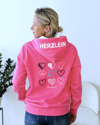 Herzlein® Sweatjacke "Love Hearts" in Pink