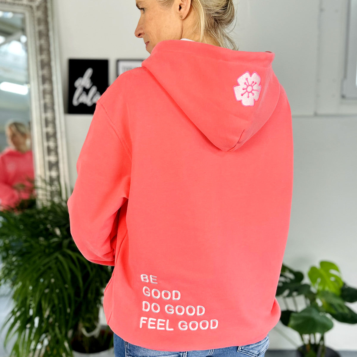 Herzlein® Hoodie "Feel Good" in Grapefruit