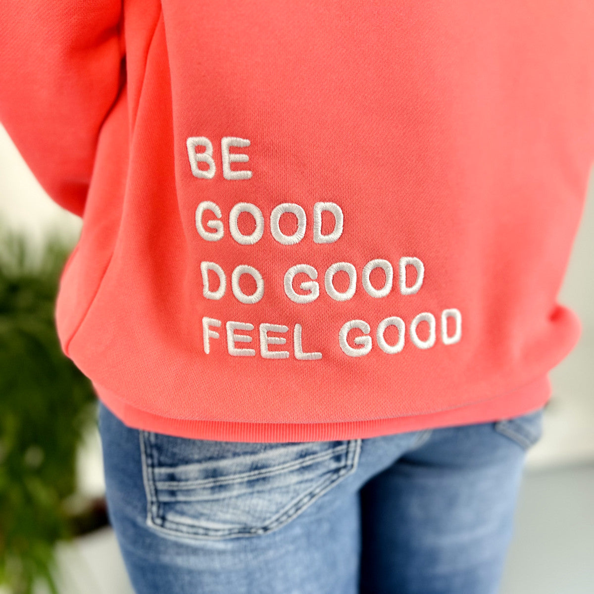 Herzlein® Hoodie "Feel Good" in Grapefruit