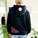 Herzlein® Hoodie "Feel Good" in Schwarz