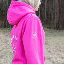 Herzlein® Hoodie für Damen Damenhoodie Kapuzenpullover aus Baumwolle in Pink mit Stick "I need a break"