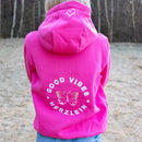 Herzlein® Hoodie für Damen Damenhoodie Kapuzenpullover aus Baumwolle in Pink mit Stick "I need a break"