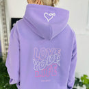 Herzlein® Hoodie "Love your life" in Lavendel