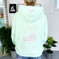 Herzlein® Hoodie "Love your life" in Mint