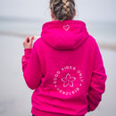 Herzlein® Hoodie Kapuzenpulli Kapuzenpullover Sweatshirt mit Kapuze aus Baumwolle in Rosa Pink