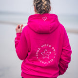 Herzlein® Hoodie Kapuzenpulli Kapuzenpullover Sweatshirt mit Kapuze aus Baumwolle in Rosa Pink