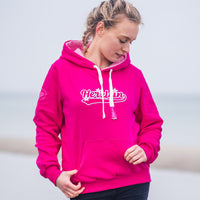 Herzlein® Hoodie Kapuzenpulli Kapuzenpullover Sweatshirt mit Kapuze aus Baumwolle in Rosa Pink