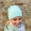 Herzlein® Kaschmir Beanie "Herzchen" in Mint