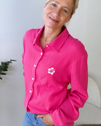 Herzlein® Musselin Bluse "Hibiscus" in Pink