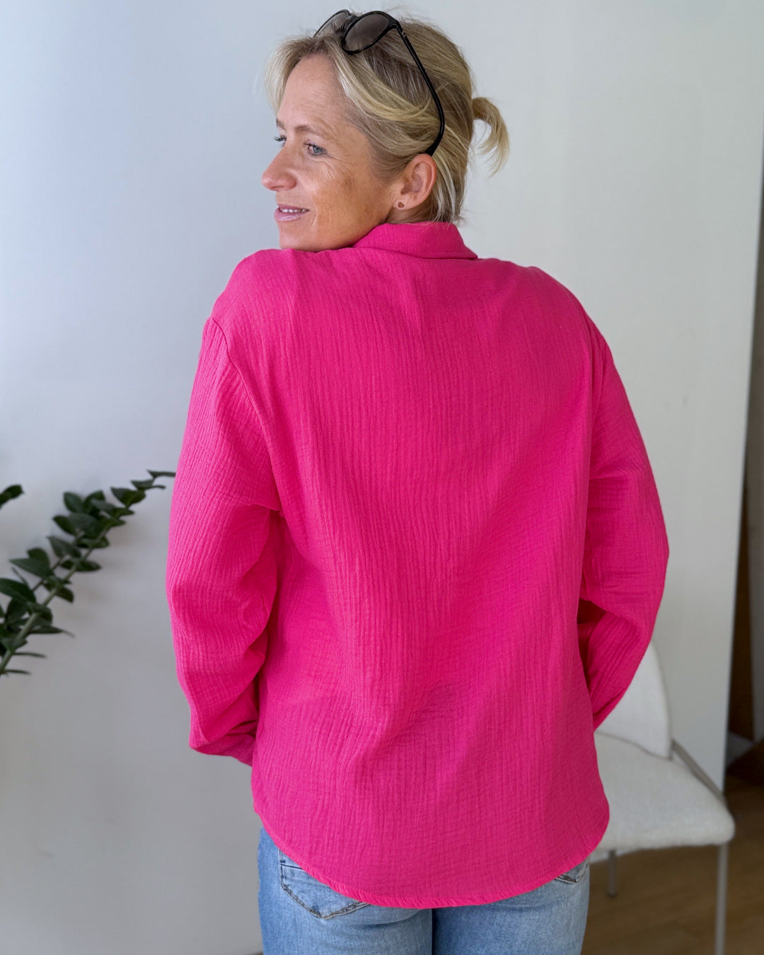 Herzlein® Musselin Bluse "Hibiscus" in Pink