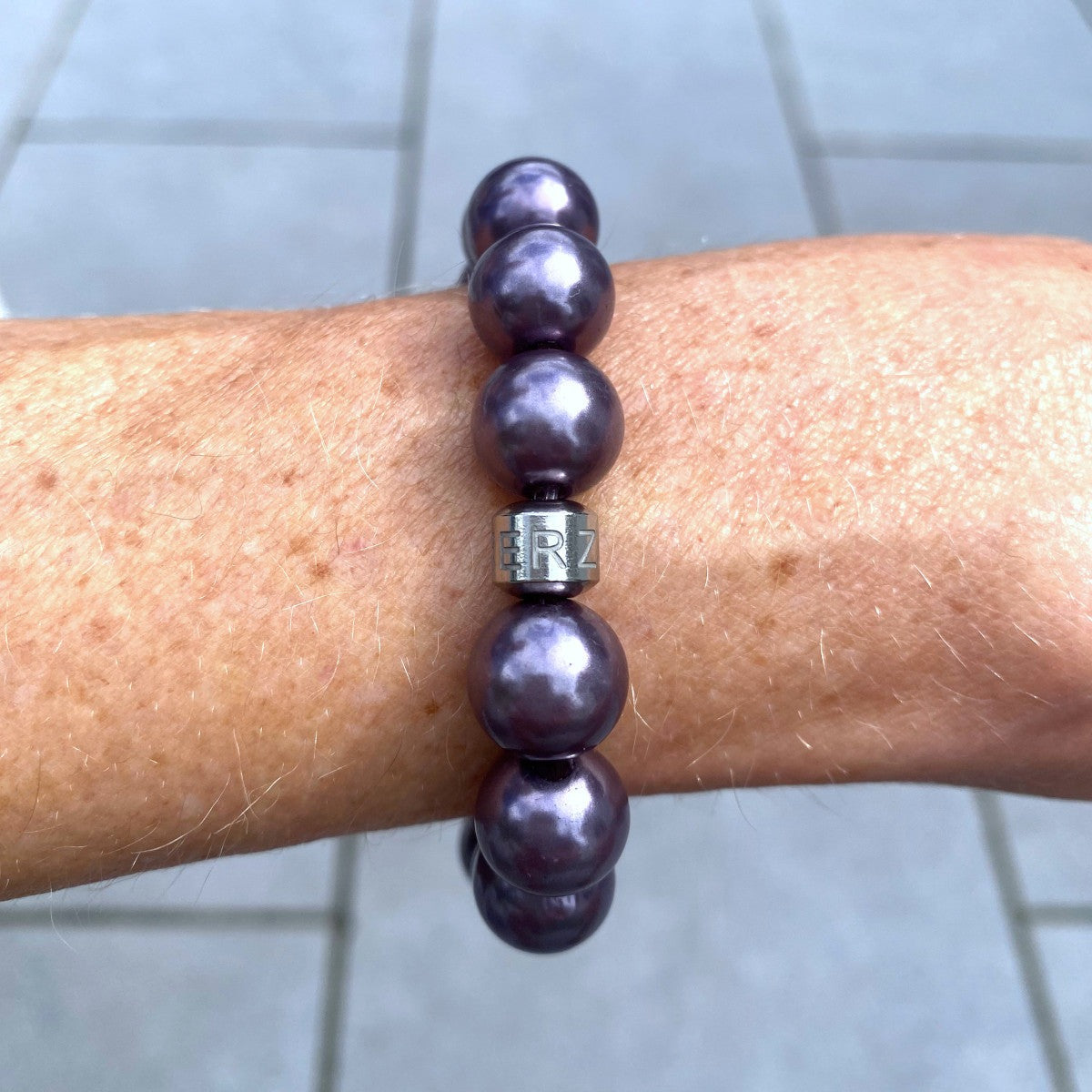 Herzlein® Perlenarmband "Fee" in Aubergine