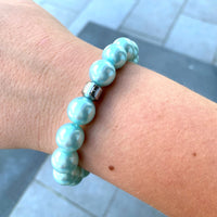 Herzlein Perlen Armband in Mint Grün Armbändchen für Damen