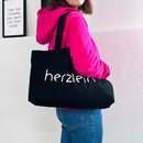 Herzlein® Shopper Tasche in Schwarz