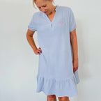 Herzlein Sommerkleid aus Musselin Kleid Baumwolle mit Herz Stick in Grau