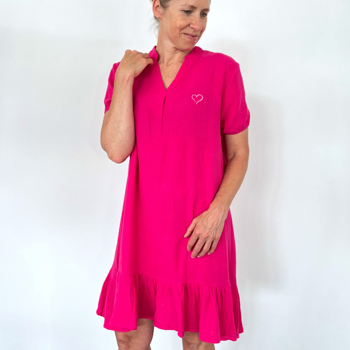 Herzlein® Musselin Sommerkleid in Pink