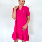 Herzlein Sommerkleid aus Musselin Kleid Baumwolle mit Herz Stick in Pink