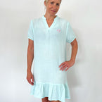 Herzlein Sommerkleid aus Musselin Kleid Baumwolle mit Herz Stick in Mint Hellgrün Pastell