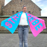 Herzlein® Schal für Damen Damenschal "Strandliebe" Winterschal aus Baumwolle und Viskose in Blau Hellblau Pink