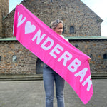 Herzlein® Schal für Damen Damenschal "Wunderbar" Winterschal aus Baumwolle und Viskose in Pink Weiss