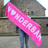 Herzlein® Schal für Damen Damenschal "Wunderbar" Winterschal aus Baumwolle und Viskose in Pink Weiss