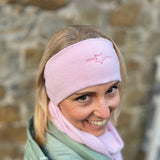 Herzlein Stirnband aus Kaschmir mit edlem Stern Stick in der Farbe Alt Rosa