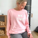 Herzlein® Sweater "ME TIME" aus Baumwolle Pullover für Damen Pulli mit Frottee Stick Me Time in Rosa