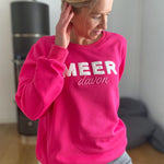 Herzlein® Sweater aus Baumwolle Sweatshirt Pullover für Damen Pulli mit Frottee Stick MEER DAVON in Pink