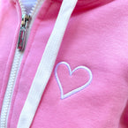Herzlein Sweatjacke mit Kapuze und Reißverschluss aus Baumwolle Hoodie Kapuzenpullover für Damen Damenhoodie Herz Herzchen in Rosa