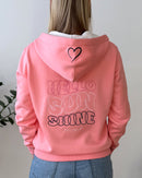 Herzlein® Sweatjacke "Hello Sunshine" in Coral