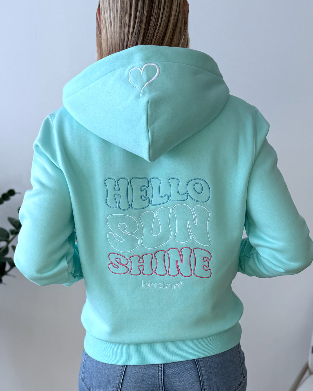 Herzlein® Sweatjacke "Hello Sunshine" in Mint