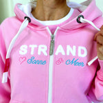 Herzlein® Sweatjacke "Strand - Sonne - Meer" in Rosa