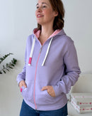Herzlein® Sweatjacke "Sunshine on my Mind" in Lavendel