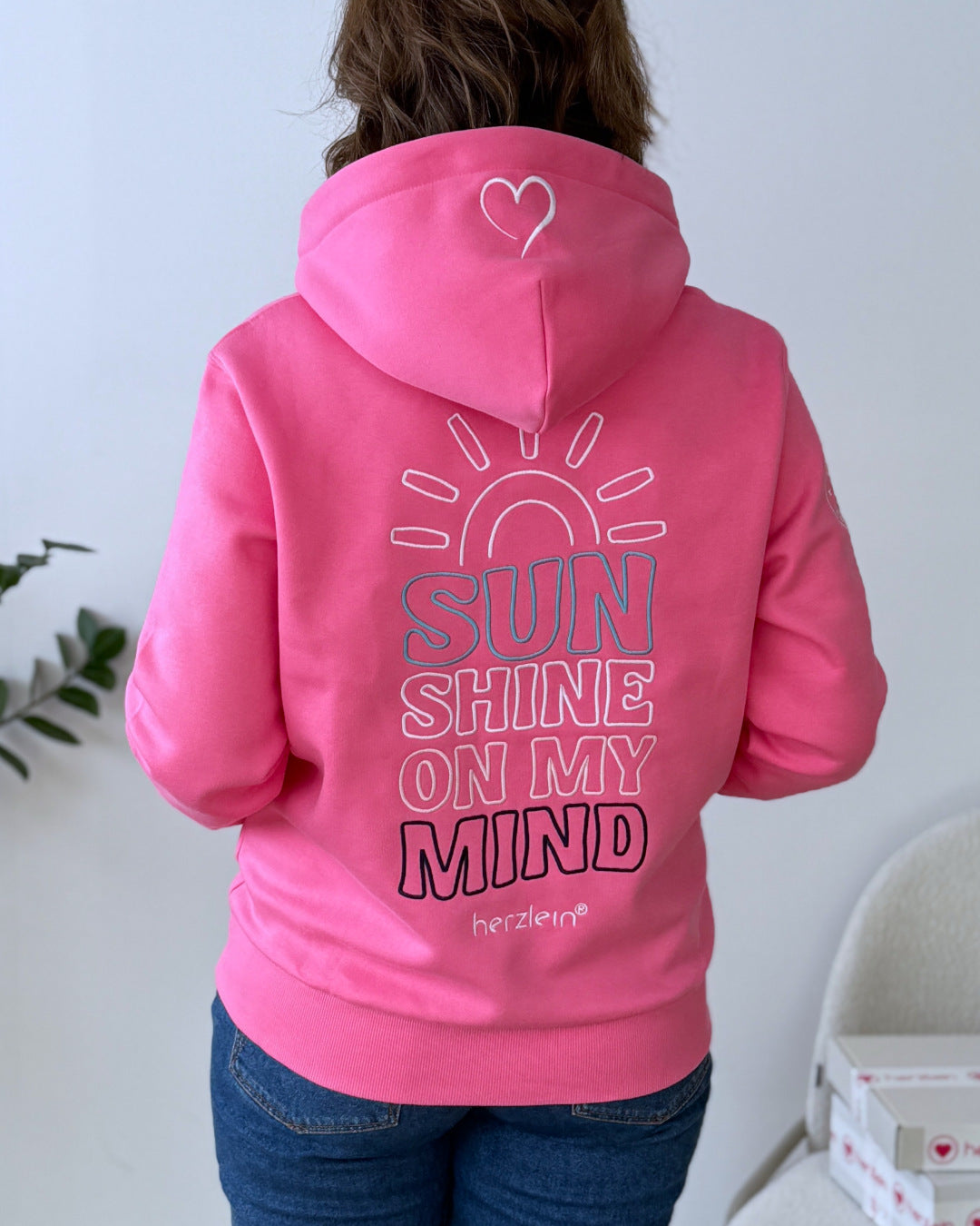 Herzlein® Sweatjacke "Sunshine on my Mind" in Pink