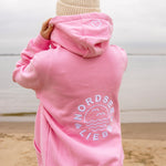  Herzlein Sweatjacke mit Reißverschluss aus Baumwolle Hoodie Kapuzenpullover für Damen Damenhoodie Nordsee Liebe in Rosa