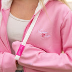 Herzlein Sweatjacke mit Reißverschluss aus Baumwolle Hoodie Kapuzenpullover für Damen Damenhoodie Nordsee Liebe in Rosa