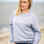 Herzlein® Sweatshirt aus Baumwolle Pullover für Damen Pulli mit Frottee Stick ME TIME in Grau