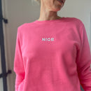 Herzlein® Sweatshirt "NICE" in Flamingo