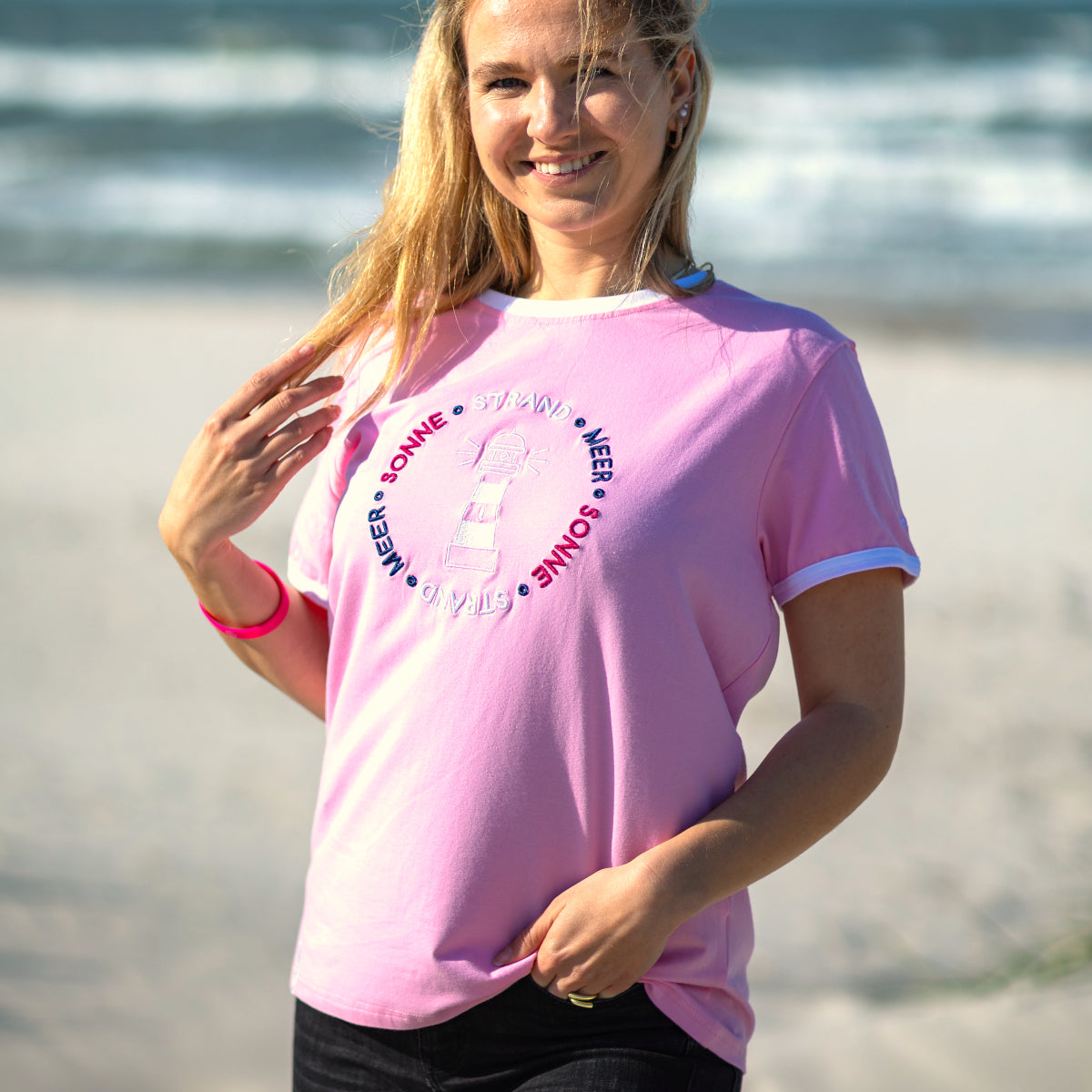 Herzlein® T-Shirt "Leuchtturm" in Rosa