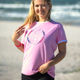 Herzlein T-Shirt Damen aus Baumwolle Strand und Meer in Rosa